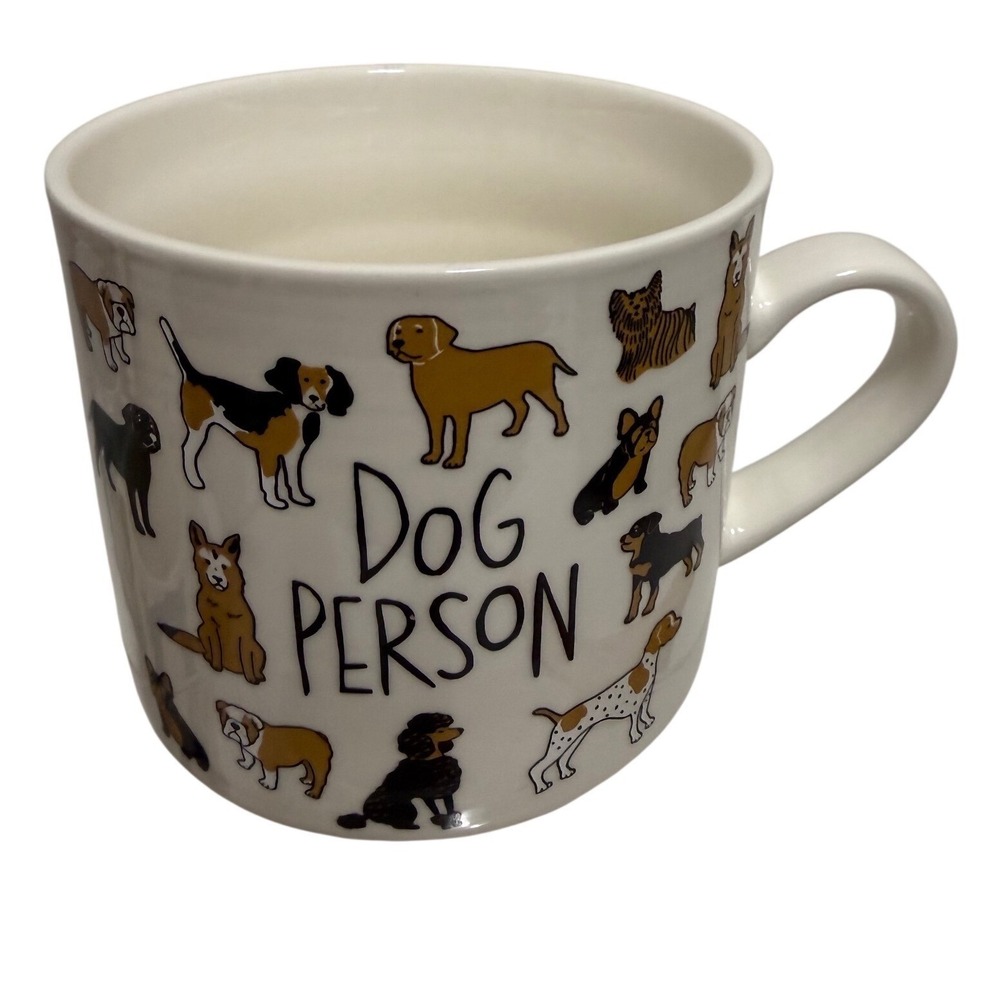 Opalhouse Dog Person Coffee Mug White Ceramic Illustrated Dog Breeds Dog Lover